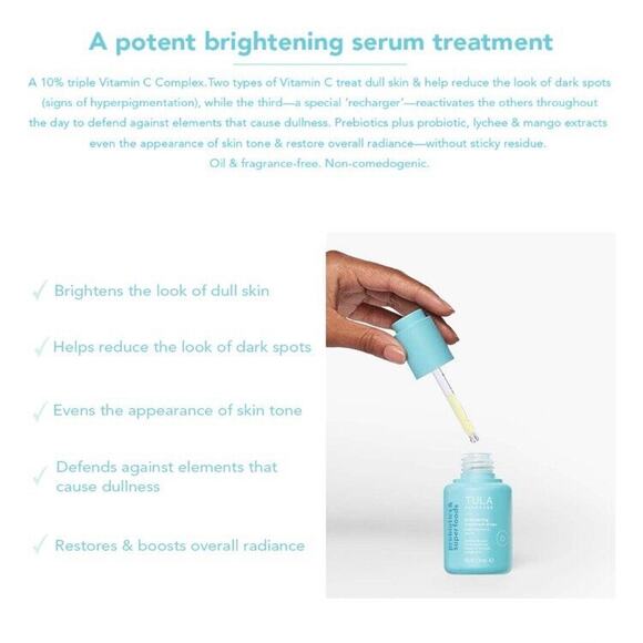 TULA Skincare Brightening Treatment Drops Triple Vitamin C Serum 1oz/30ml - Picture 10 of 10